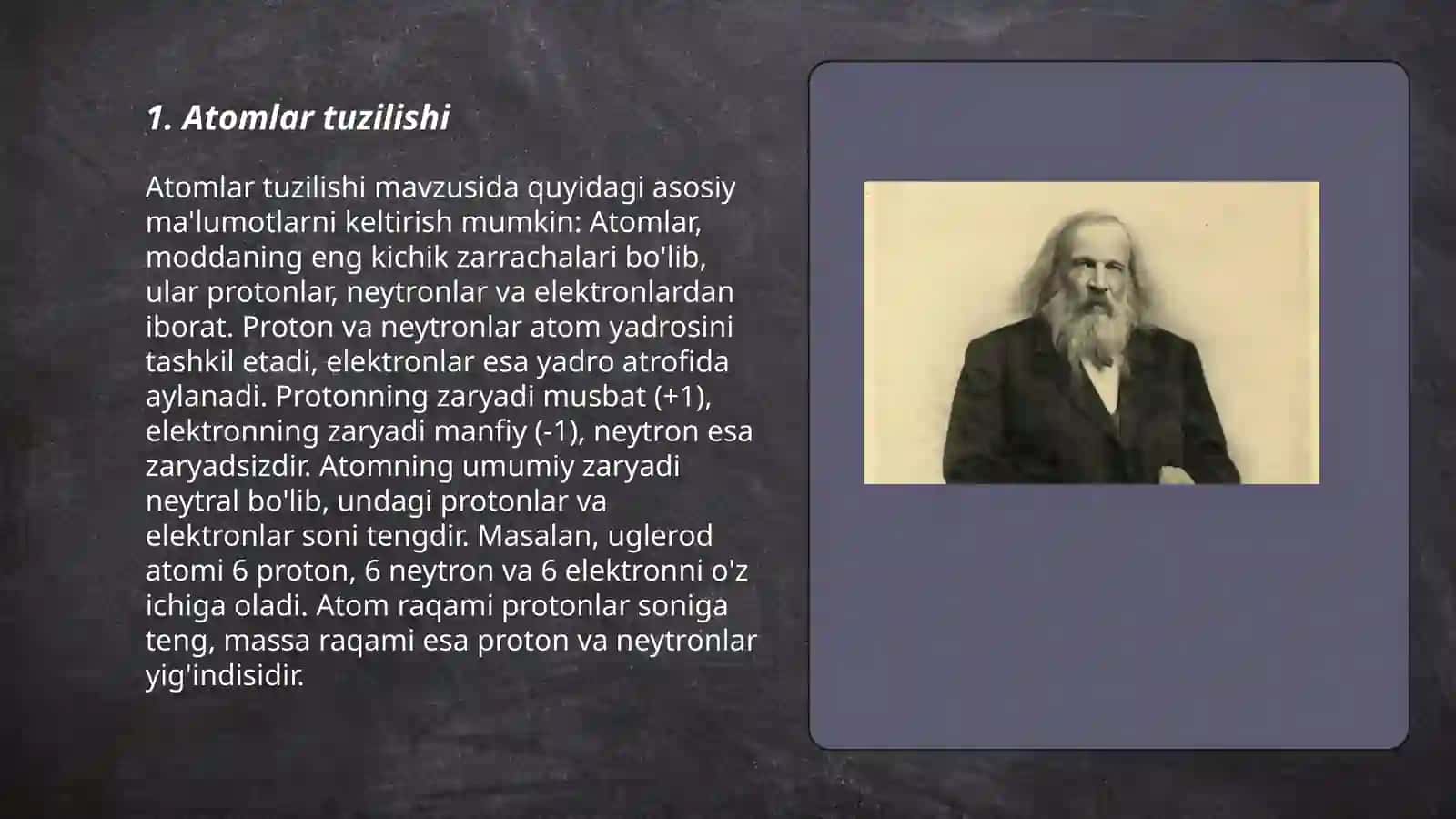Atom tuzilishi D.I Mendeleyev jadvali 3