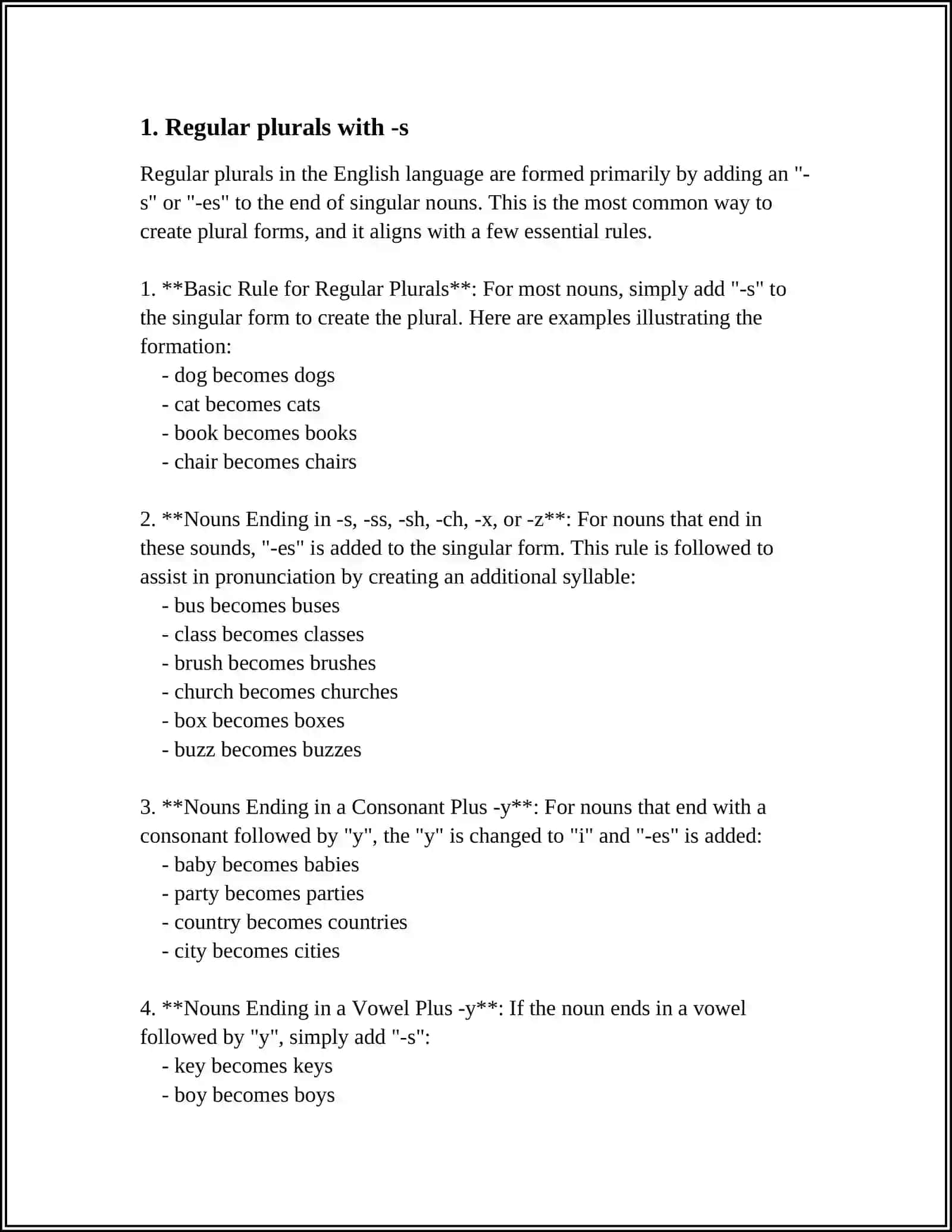NOUNS. SINGULAR AND PLURAL FORMS 3