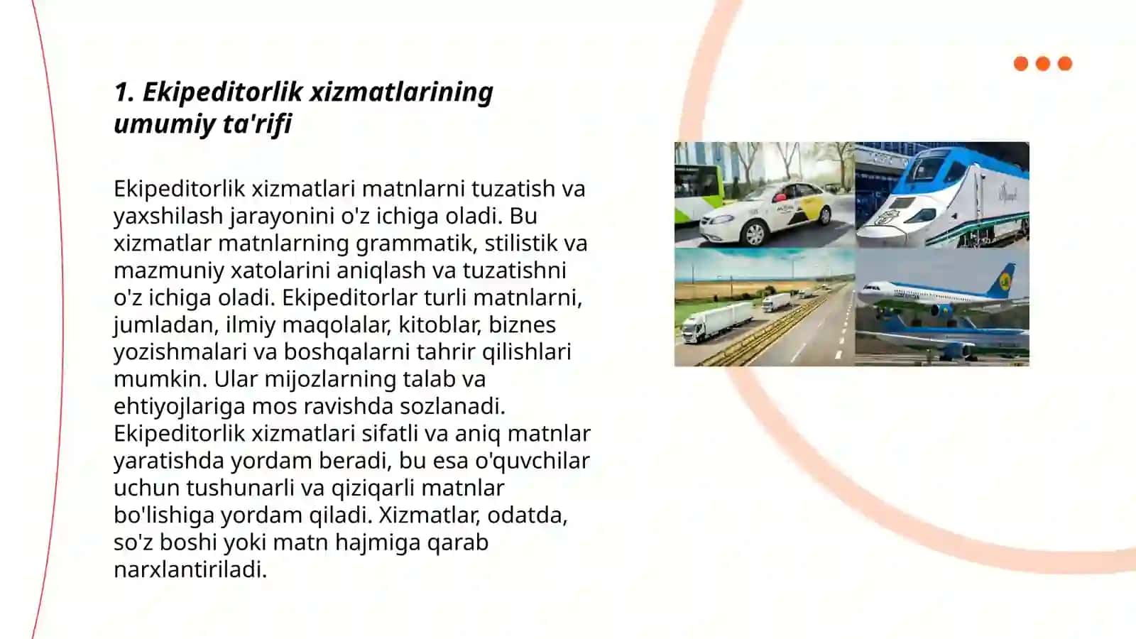 Ekipeditorlik xizmatlari va ekipeditorlik xizmatlarining turlari 3