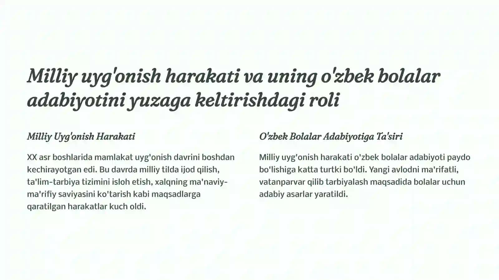 O'zbek bolalar adabiyoti (umumiy tahlil) 3