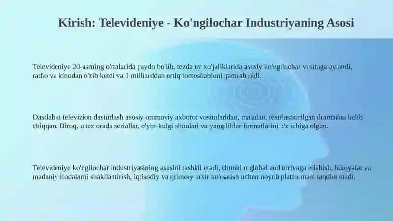Televidenie-koʻngilocharsanoatsifatida 3