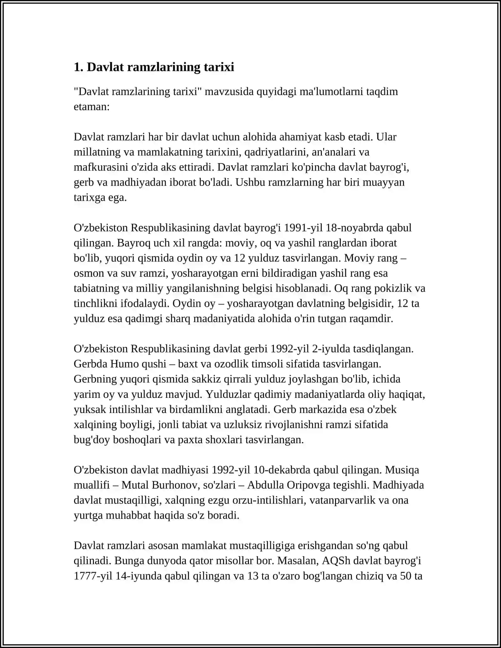 DAVLAT RAMZLARI VA UNING QAVUL QILINISHI 3