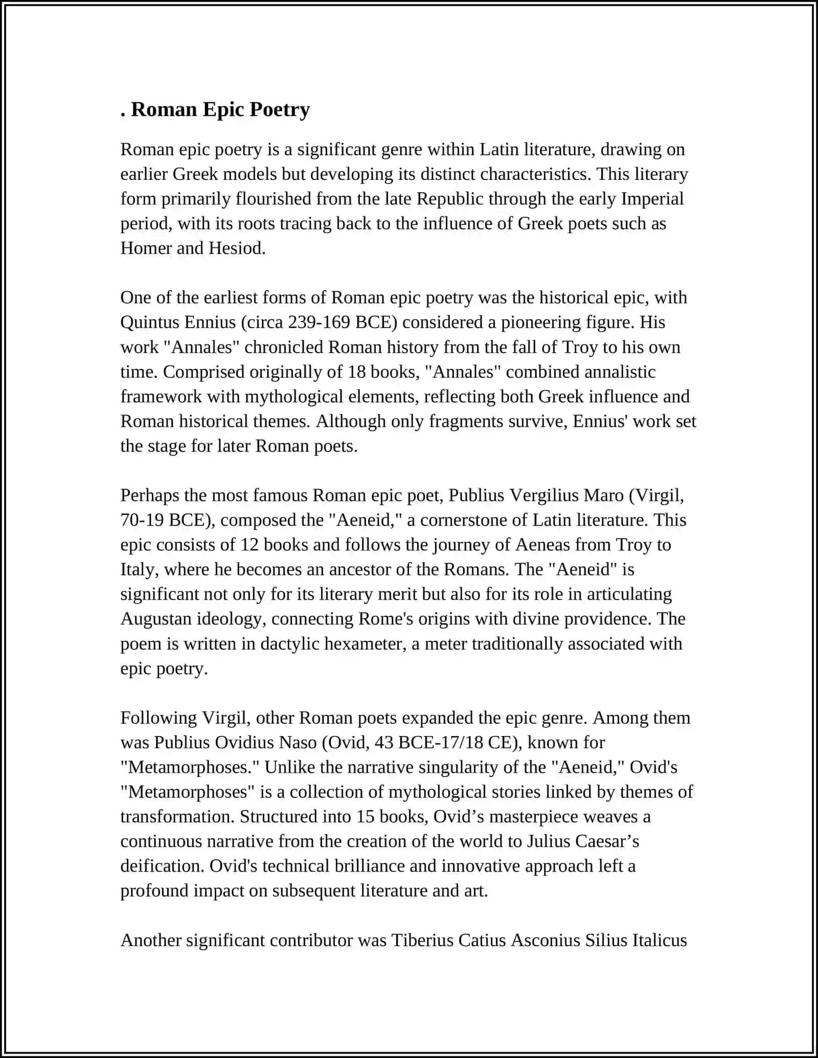 Roman Epic Poetry 3
