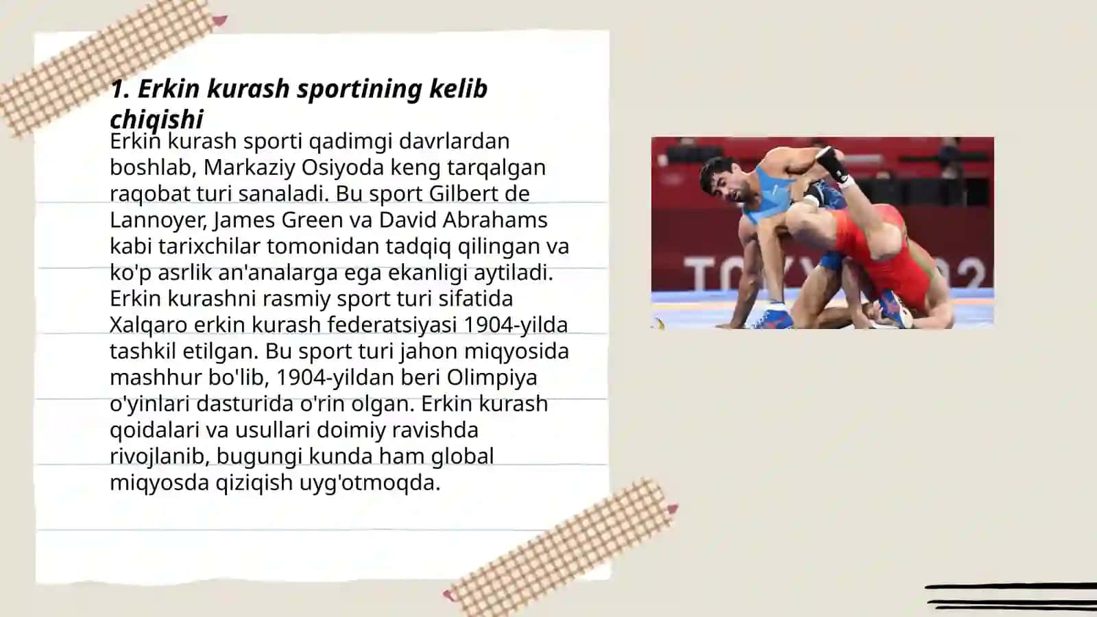 Erkin kurash sport turining rivojlanish tarixi va uning asosiy qoidalari 3