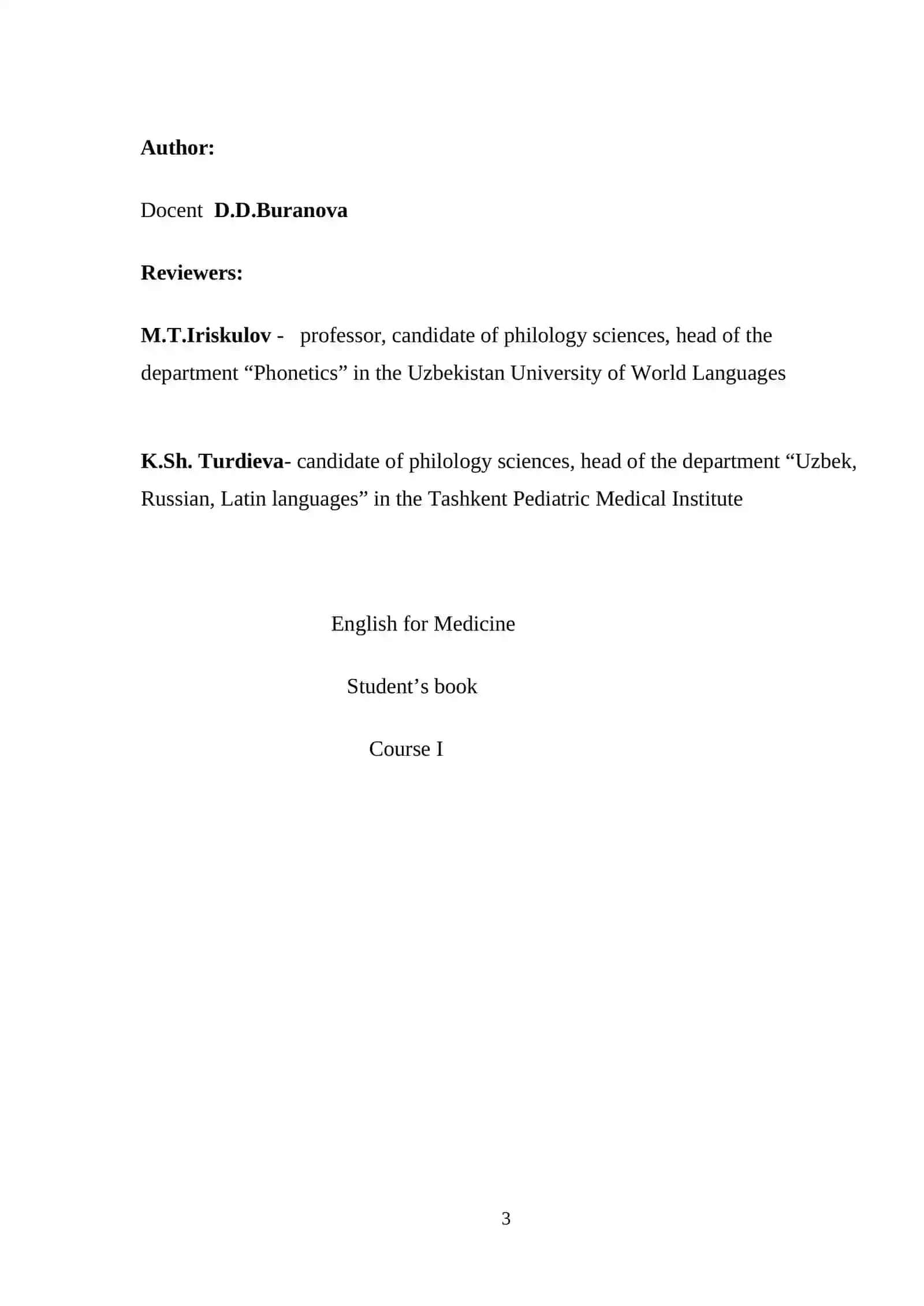 English for Medicine 3