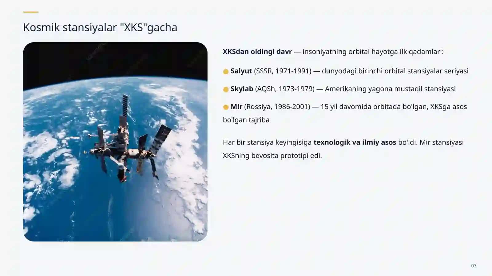 XALQARO-KOSMIK STANSIYA (XKS) 3