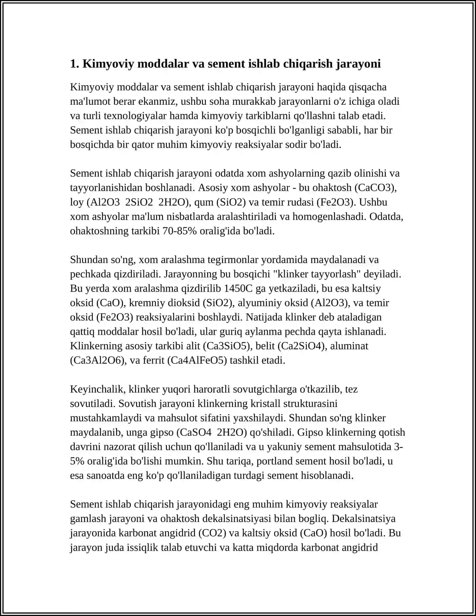 KIMYODAN SEMENT HAQIDA 3