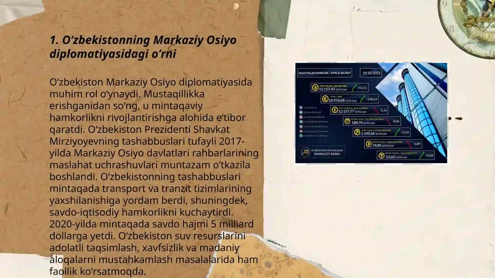 Oʻzbekistonning Markaziy Osiyo diplomatiyasidagi oʻrni 3