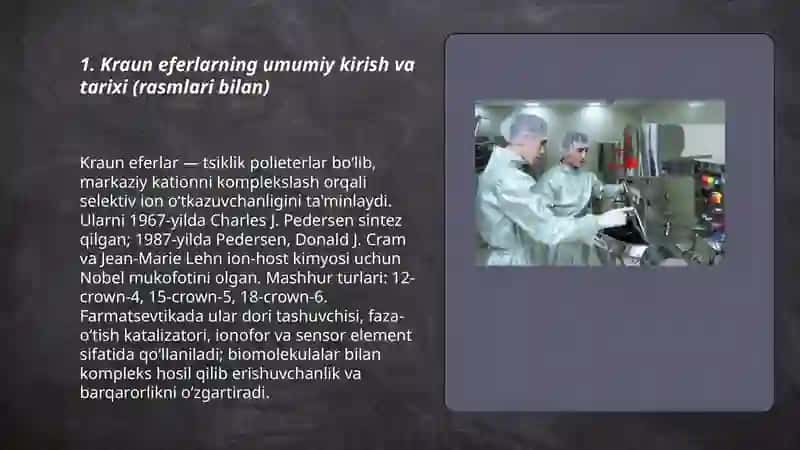 Kraun eferlar dori vositalari sifatida 3