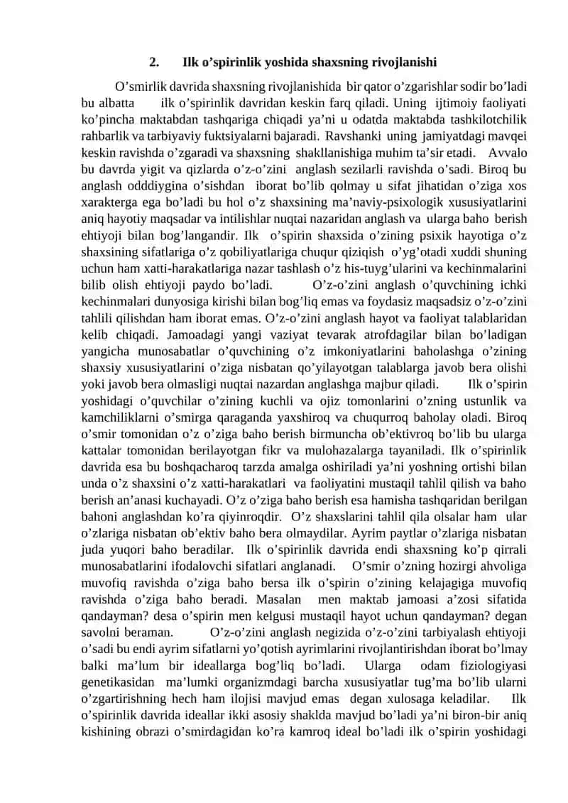 O’spirinlik davri 3