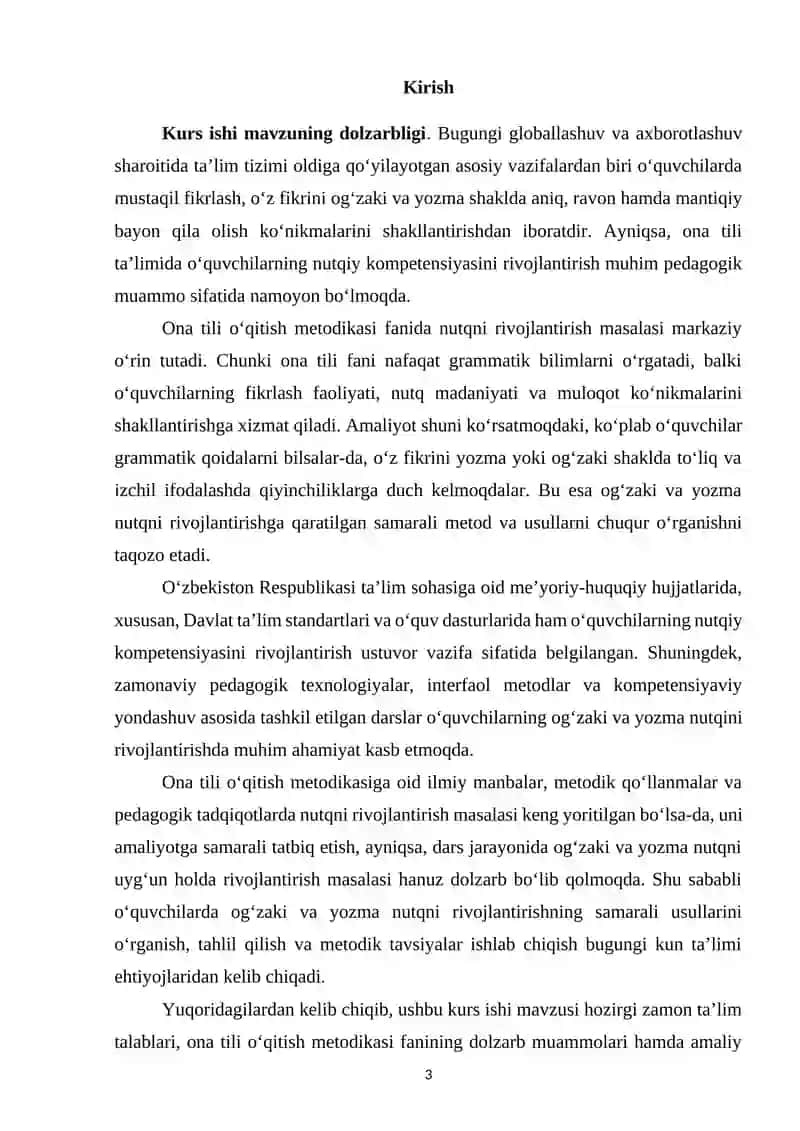 "Oʻquvchilarda oʻgʻzaki va yozma nutqni rivojlantirishning samarali usullari" 3