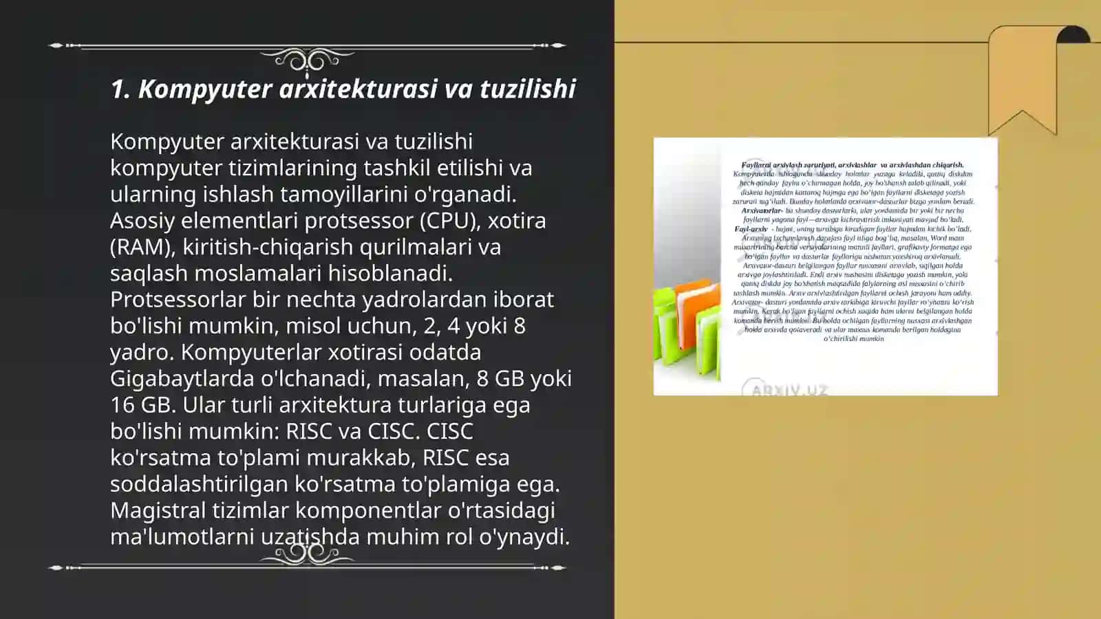 Kompyuter arxitekturasi va tuzilishi 3