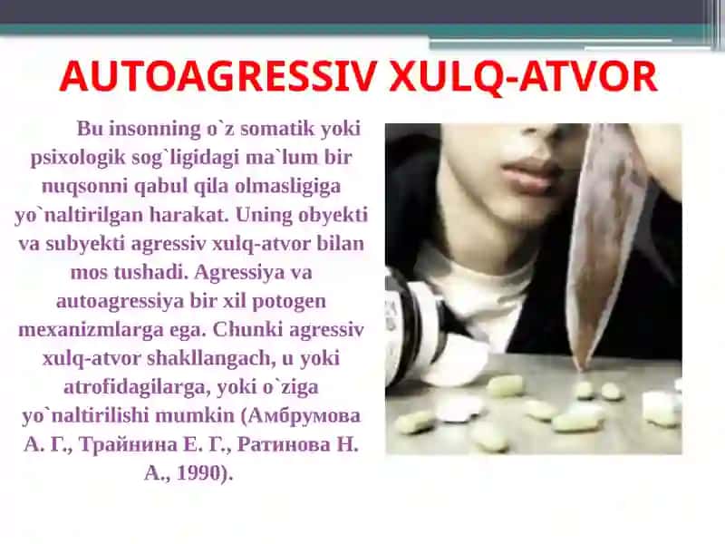 Autoagressiv xulq-atvor psixologiyasi 3