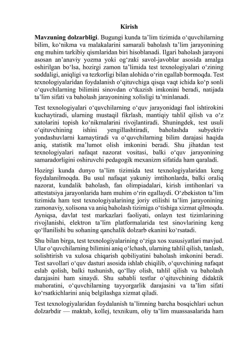 TEST TEXNOLOGIYALARIDAN FOYDALANISH 3