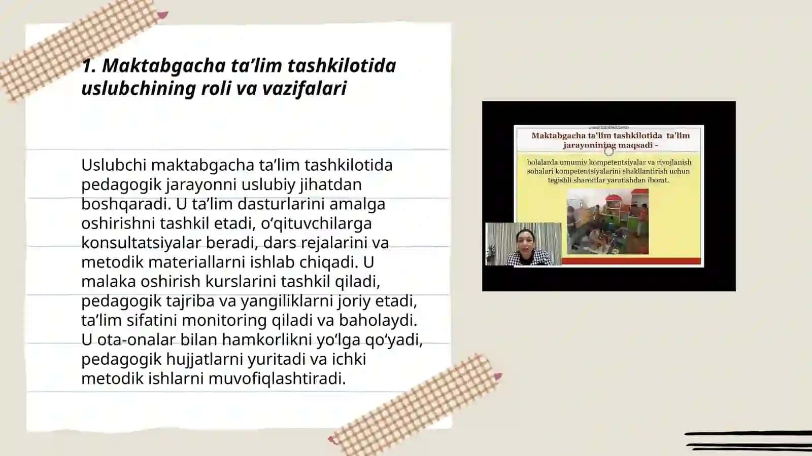 Maktabgacha taʼlim tashkiloti uslubchisining metodik ishlarga rahbarligi 3