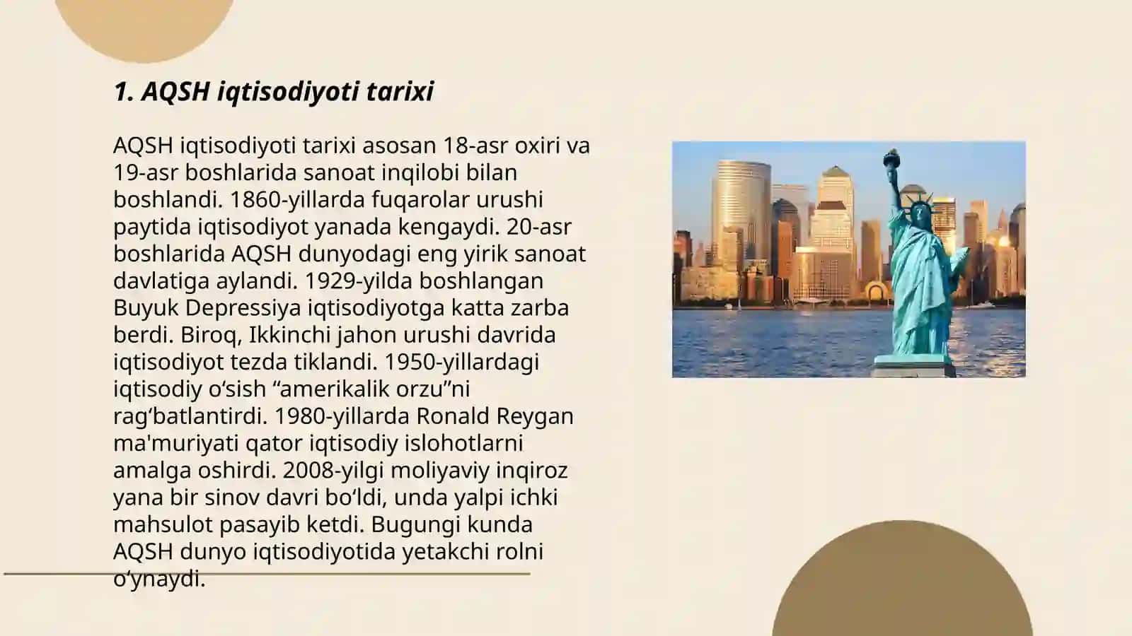 AQSH iqtisodiyoti tarixi 3
