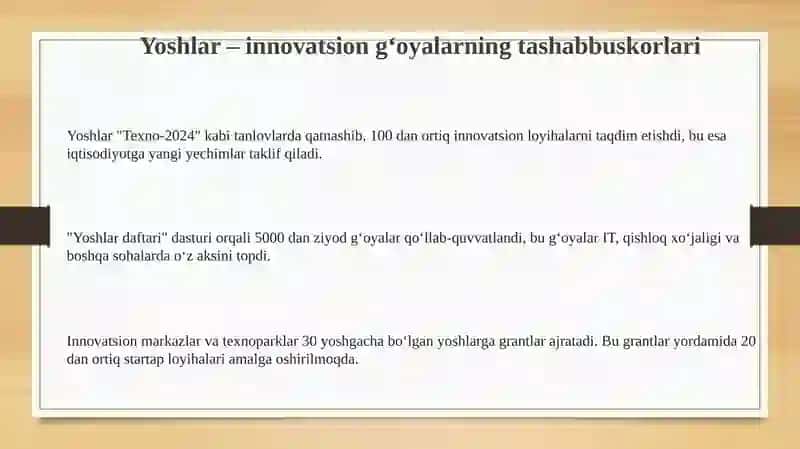 Yoshlar – innovatsion g‘oyalarning tashabbuskorlari 3