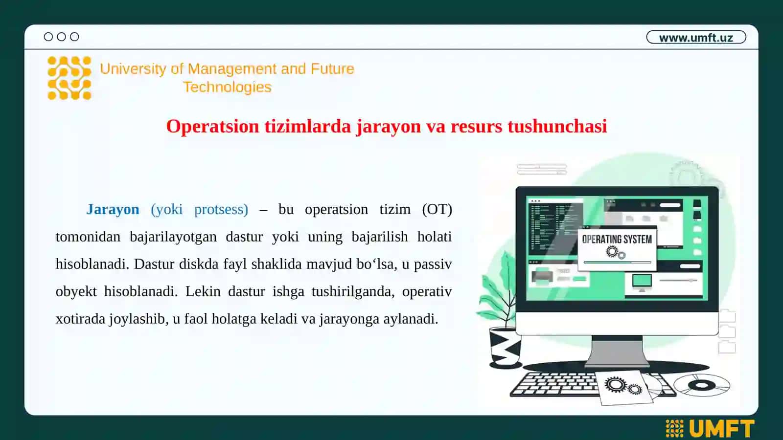 Operatsion tizimlarda resurs va jarayon tushunchasi 3
