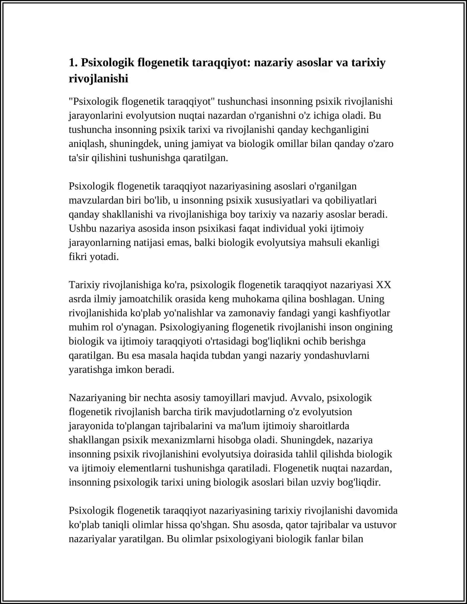 PSIXOLOGIK FLOGENETIK TARAQQIYOT 3