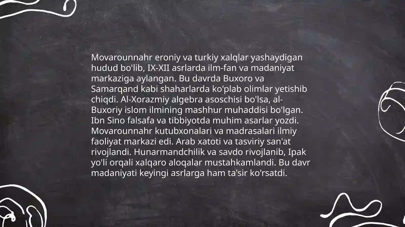 Movarounnahrda ilm-fan va madaniyatning rivojlanishi 3