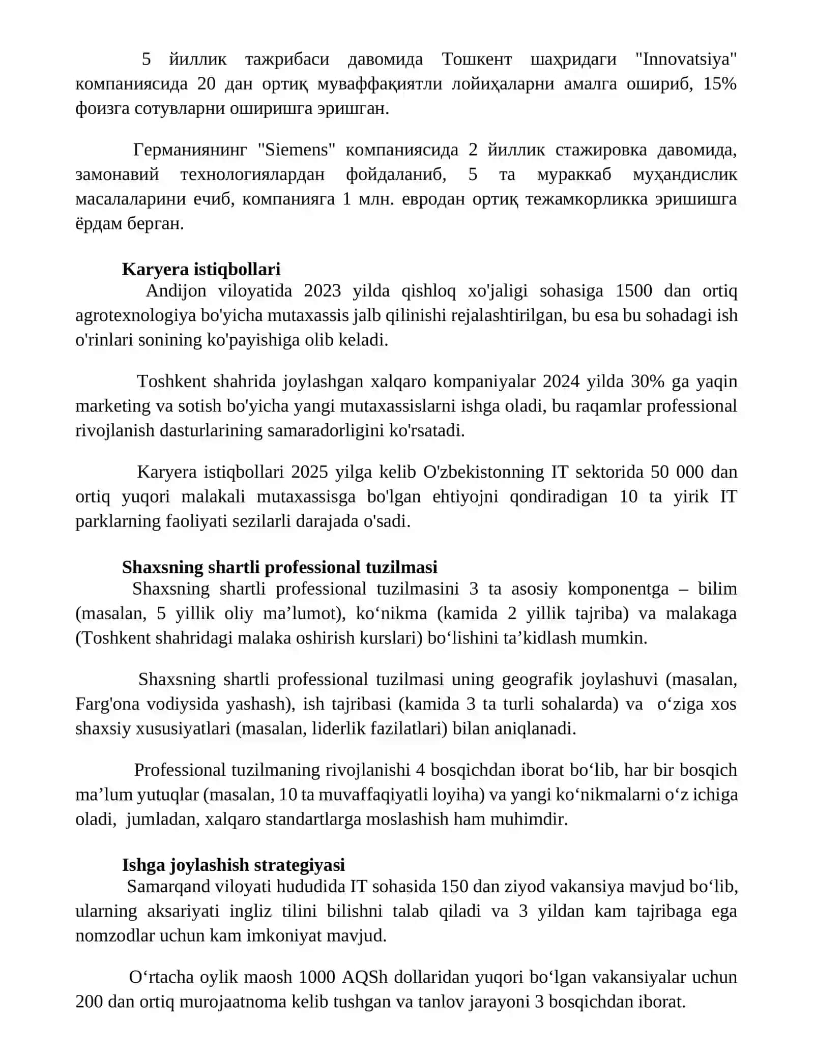 Shaxsning shartli kasbiy tuzilmasi 3