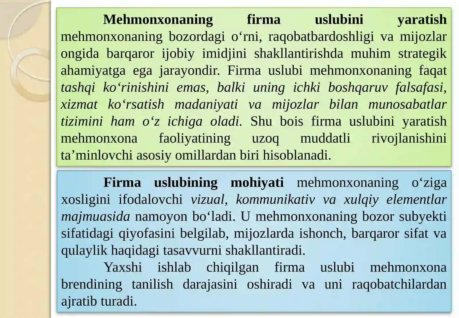 MEHMONXONANING FIRMA USLUBINI YARATISH 3