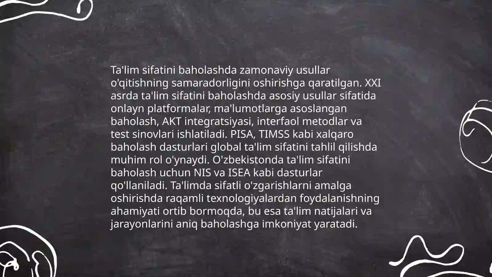 Kamariddinova Layloning Xalqlaro baholash fanidan mustaqil taʼlim taqdimot 3