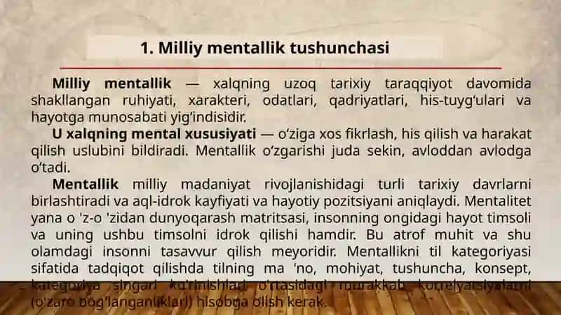 Milliy mentallik va milliy tafakkur. 3