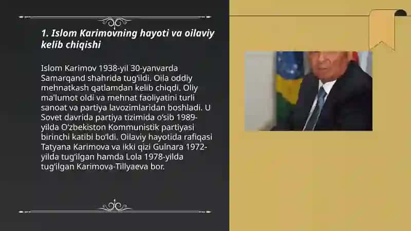 Islom Karimovning hayoti va oilaviy kelib chiqishi 3