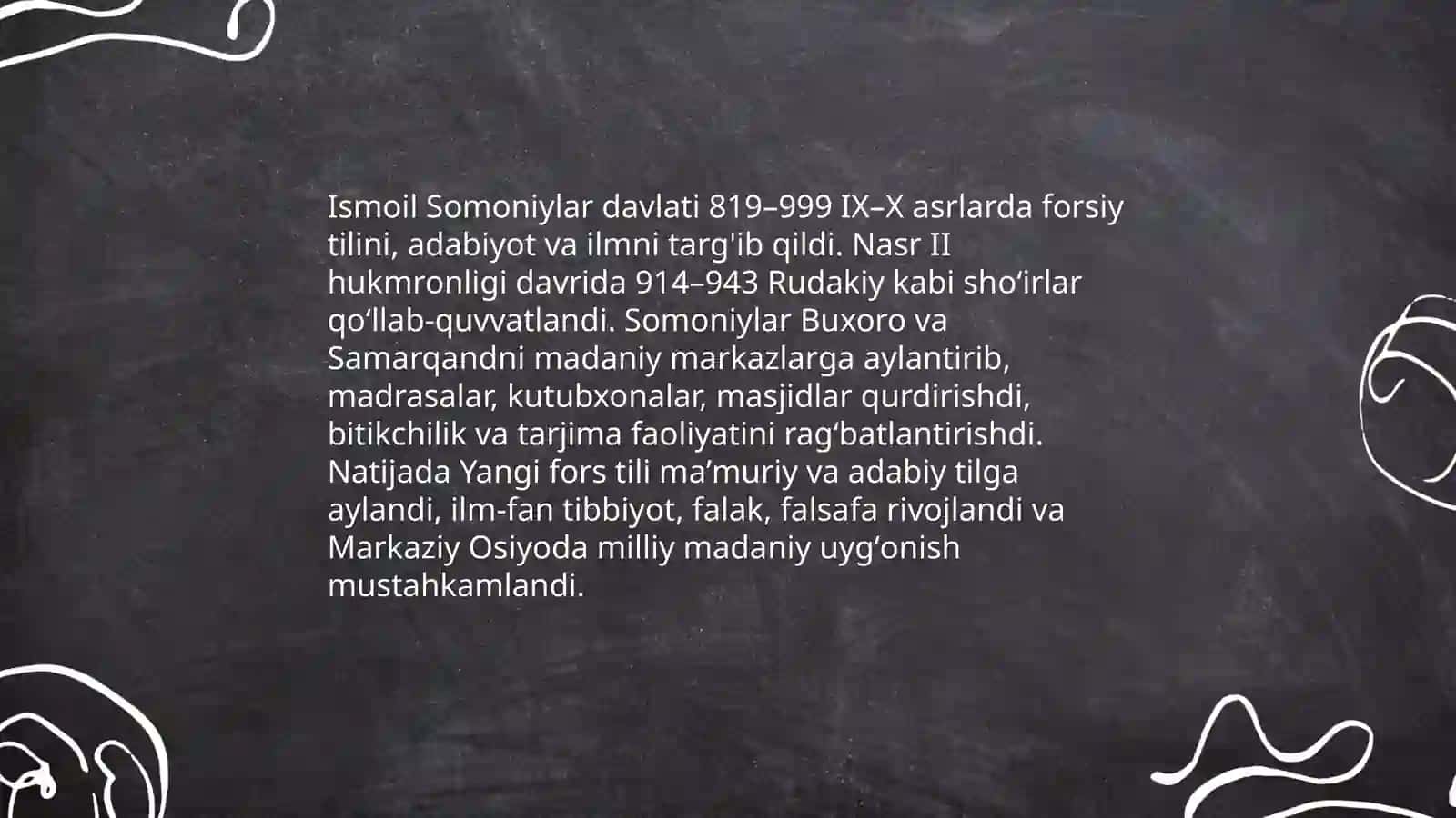 IX-XII asrlarda madaniy hayot va uning taraqqiy etishiga davlatchilik 3