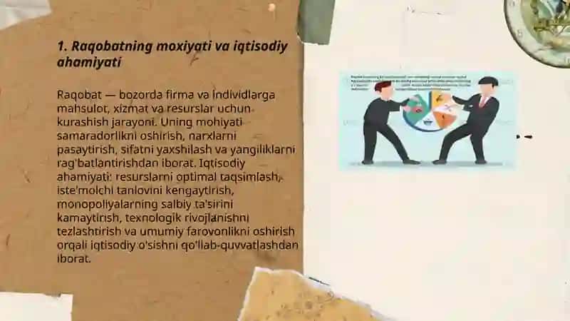 Raqobatning moxiyati, shakllari va usullari 3