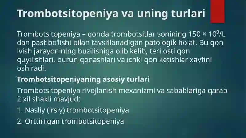 Nasliy va orttirilgan trombotsitopeniyalar 3