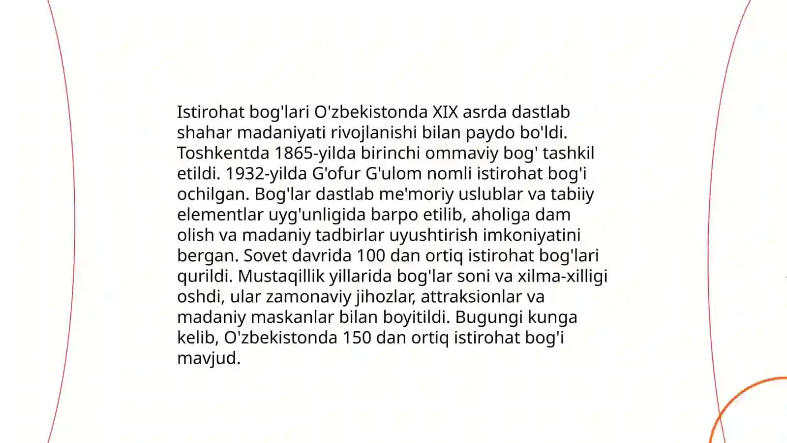 Istirohat bogʻlarida sayr-tomoshalar qanday shakllarga ega? 3