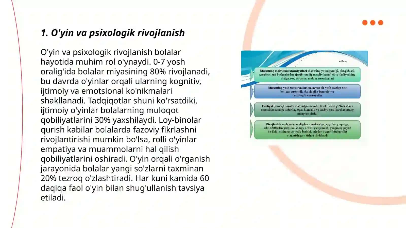 O'yin faoliyatining pisixalogik xususiyatlari 3