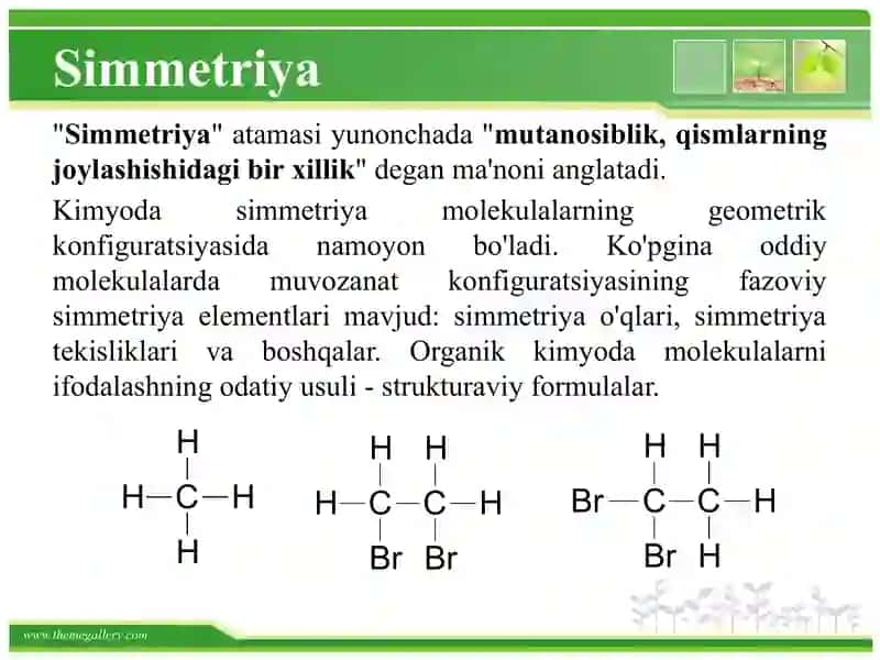 Molekulalarning simmetriya elementlari 3