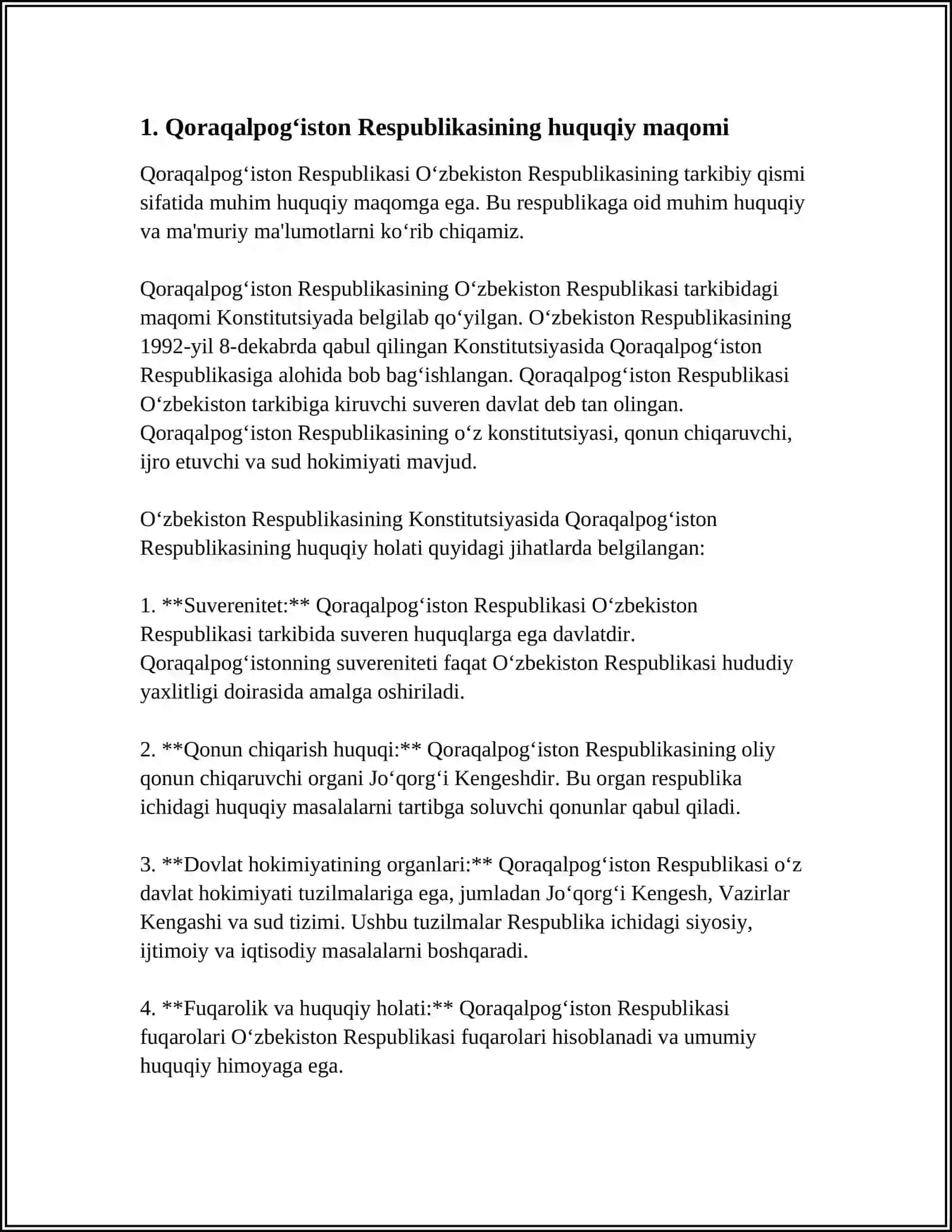 QORAQALPOGʻISTON RESPUBLIKASINING KANSTITUTSAVIY MAQOMI 3