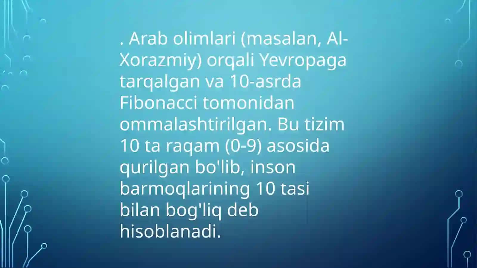turlisanoqsistemalariningtarixdaqo’lanishivaularningishlashasoslariniaytibberingreja 3