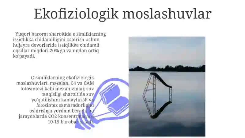 Oʻsimliklarning haroratga va suv omiliga moslashuvi 3