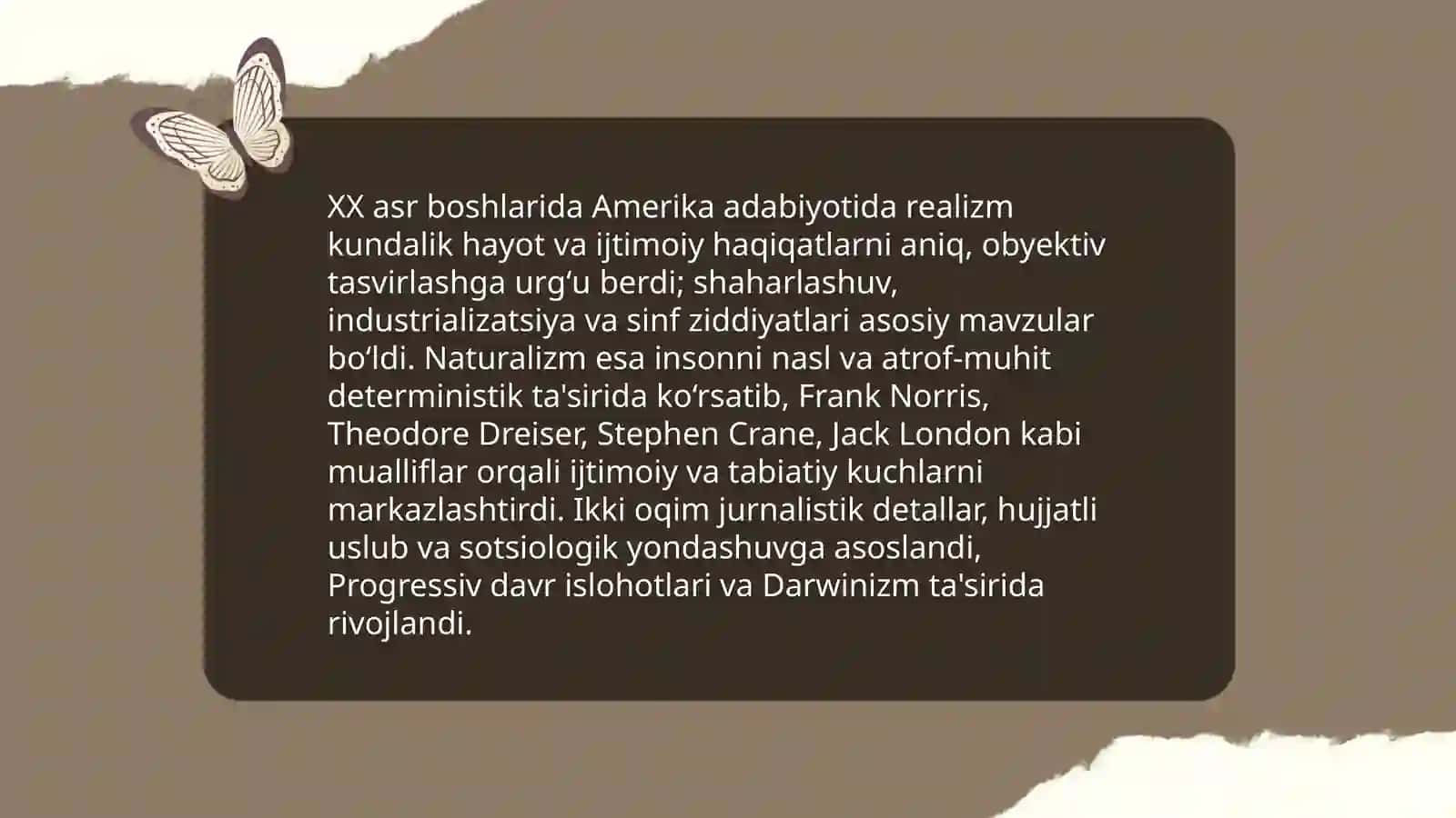 XX asr boshlarida Amerika adabiyoti 3