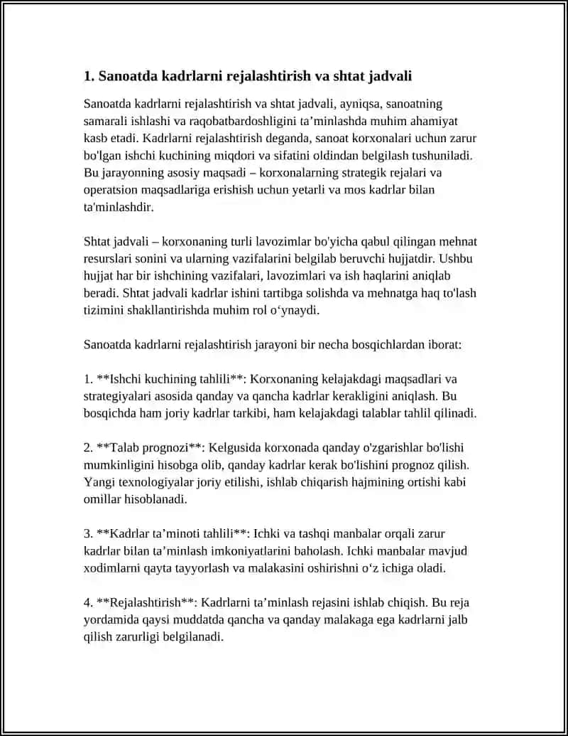 SANOATDA KADRLAR VA MEXNATGA HAQ TO'LASH 3