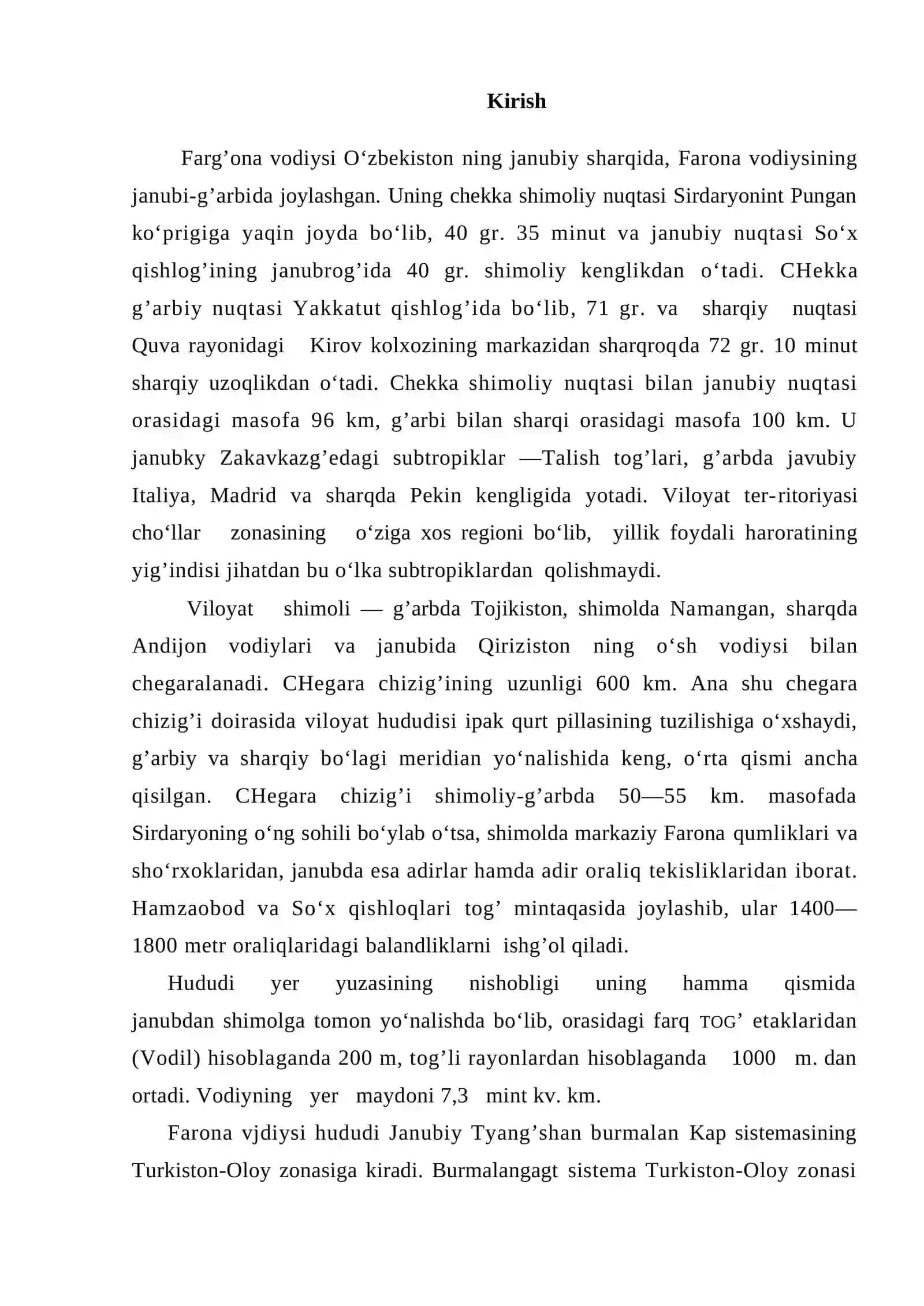 Farg’ona vodiysining geografik tavsifi 3