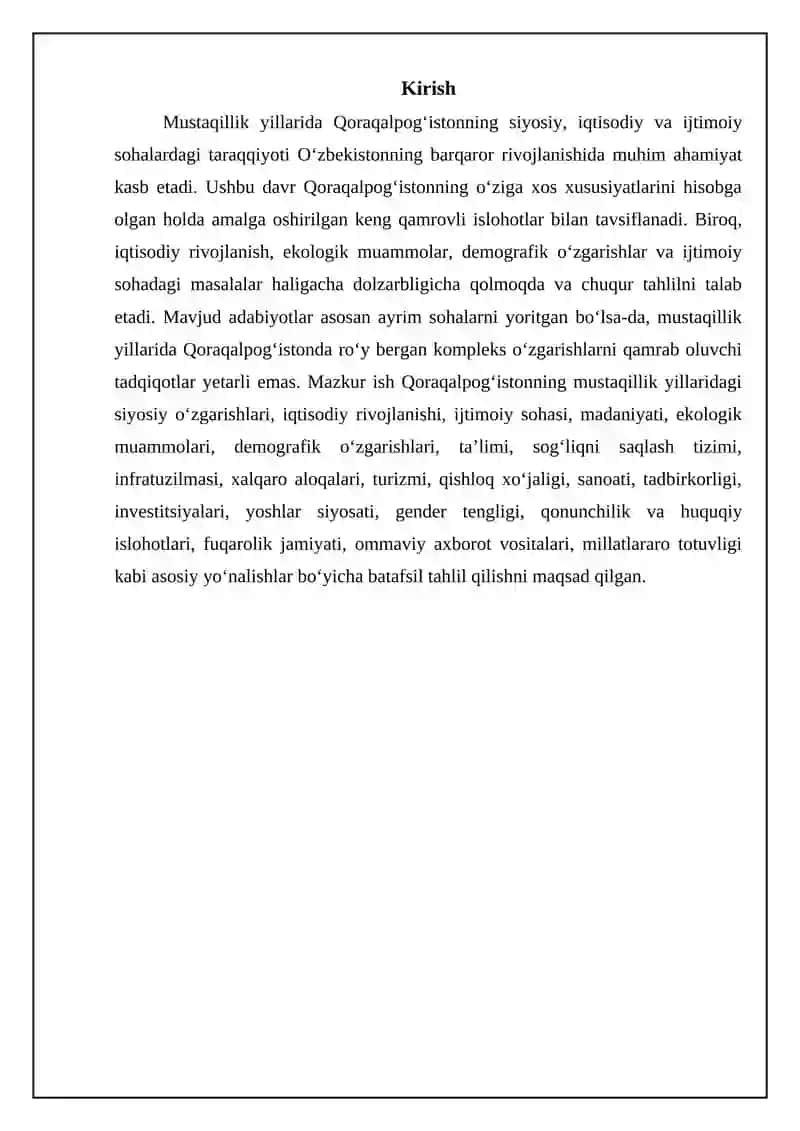 Mustaqillik yillarida Qoraqalpogʻiston 3