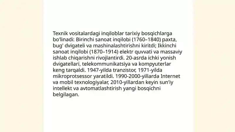Texnik vositalarning rivojlanish tendensiyalari 3