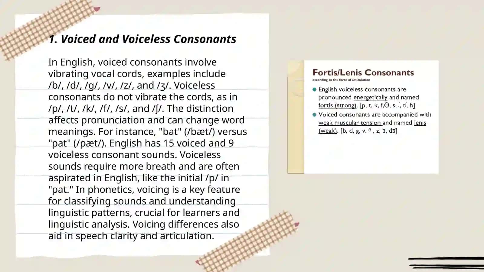 The system of Consonant phonomes in english 3
