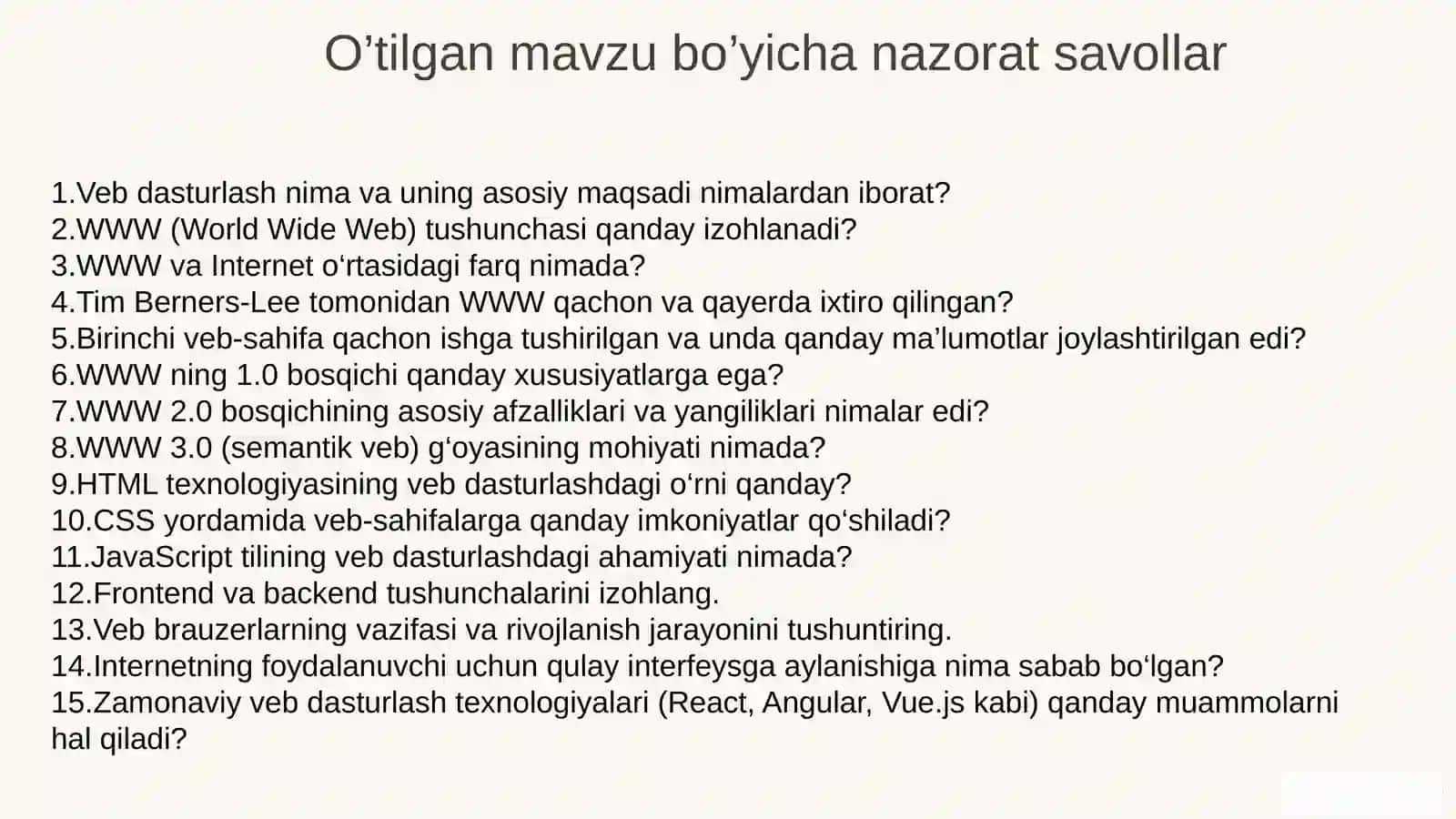 2-Mavzu. HTML tiliga kirish, html-hujjatlari tuzilishi, htmlning asosiy teglari 3