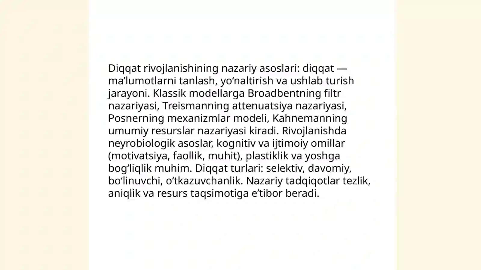 Shaxs diqqatining rivojlanishi 3