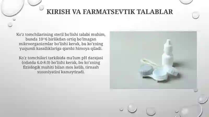 Koʻz tomchilarini tayyorlash texnalogiyasi 3