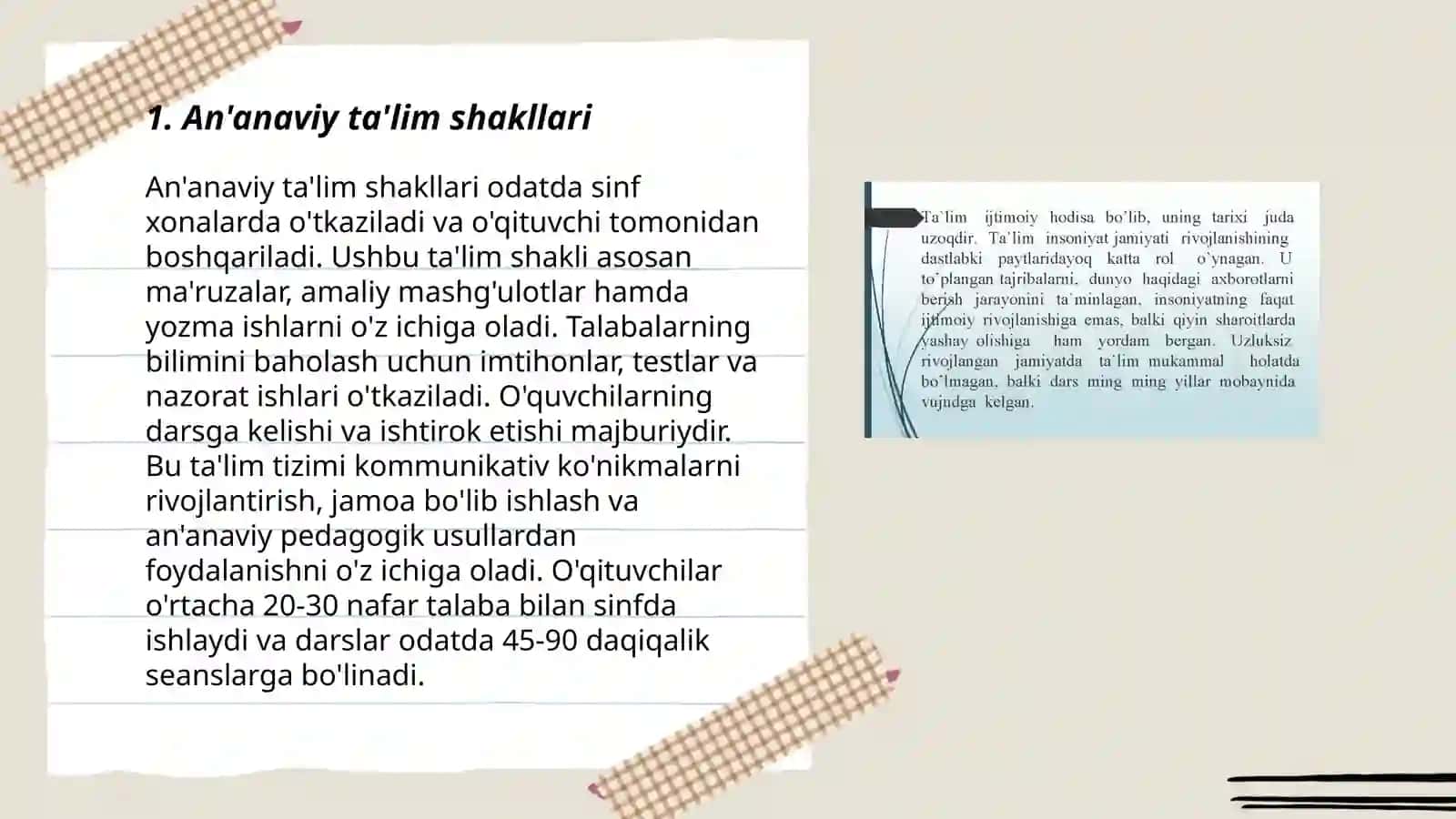Taʼlimni tashkil etish turlari va shakllari 3