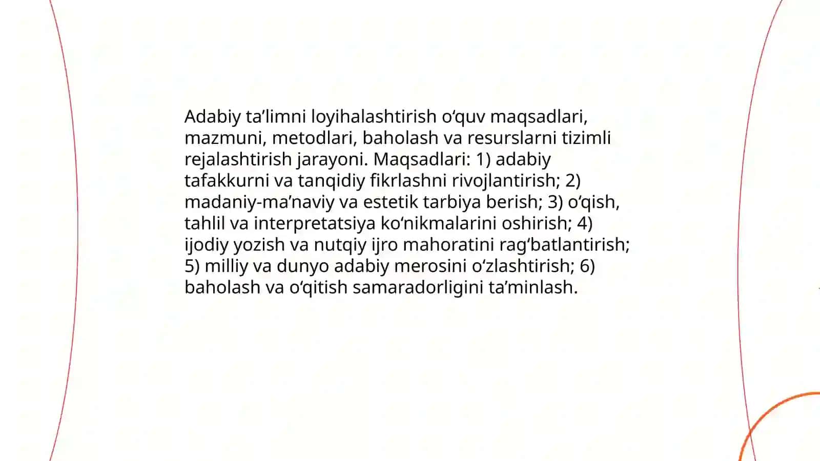 Adabiy ta’limni loyihalashtirish va uningtamoyillari 3