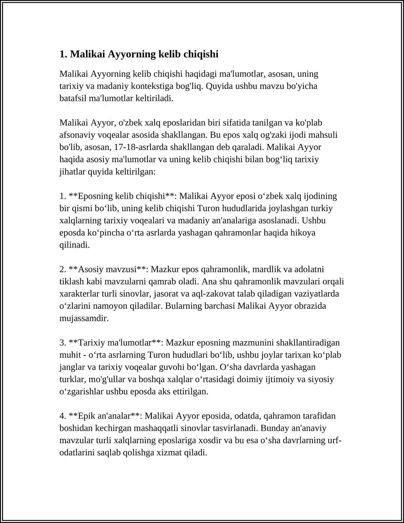 MALIKAI AYYOR DOSTONI TAHLILI 3